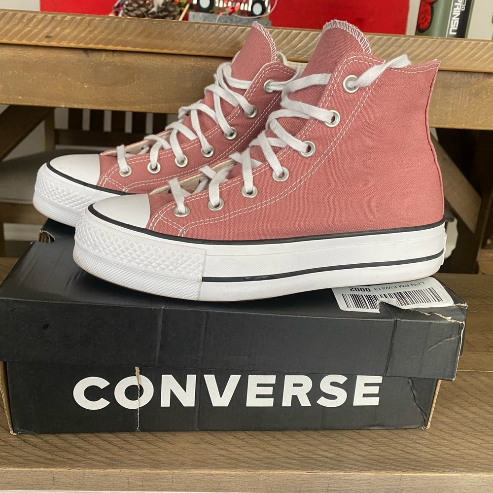 Converse Rose Canvas Platform High-Tops